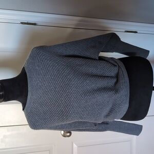 Garnet Hill Women's Ribbed Angled Cashmere Sweater